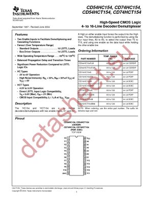 CD74HCT154E datasheet  